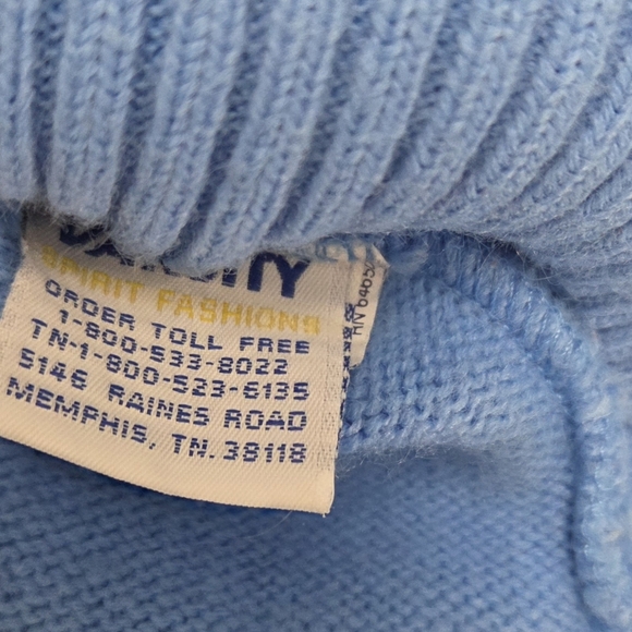 Vintage Varsity Spirit Cheerleader Sweater Blue Yellow Size S/M - Picture 6 of 7